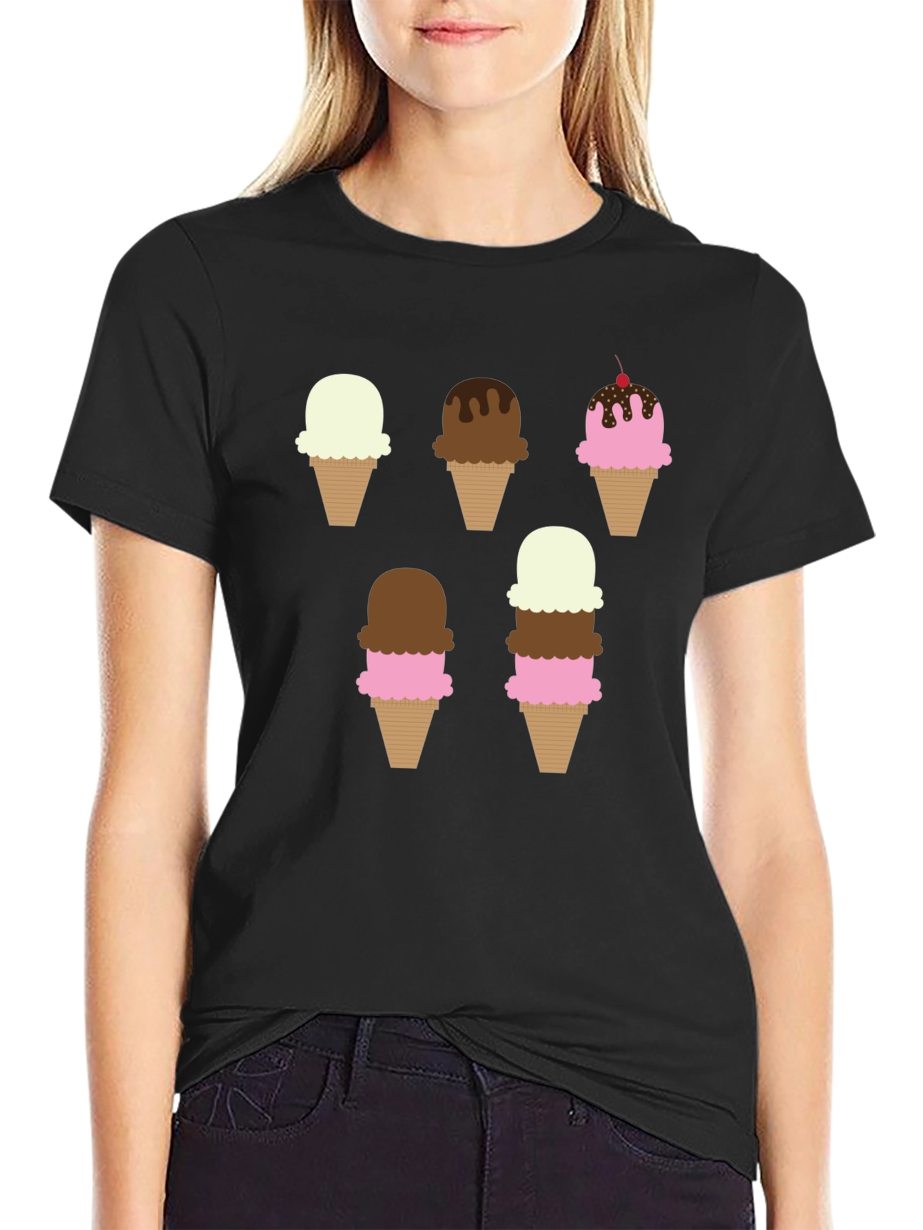 Ice Cream Cone Graphic T-Shirt - Unisex Casual Tee