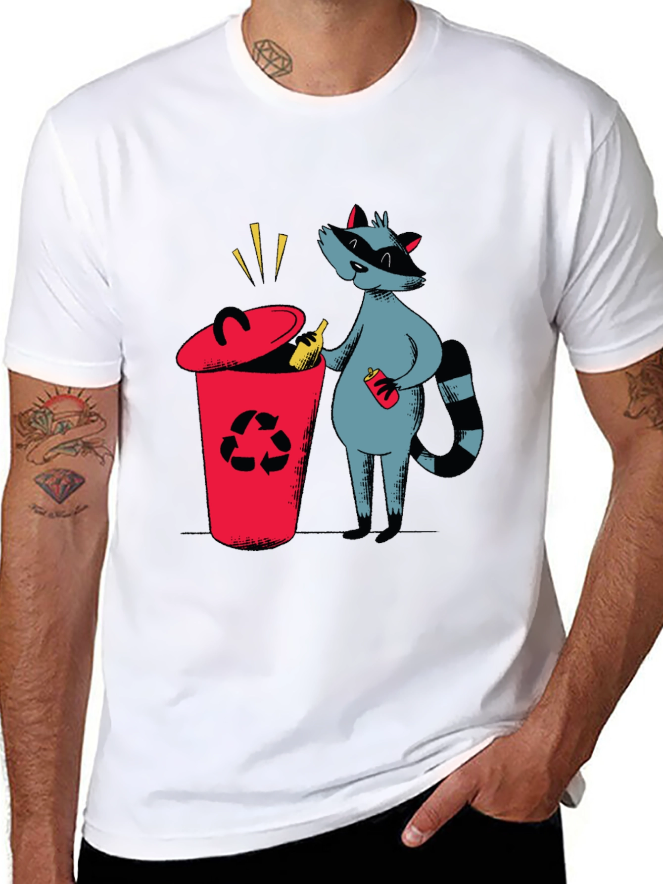 Recycle Raccoon T-Shirt - Earth Friendly Design