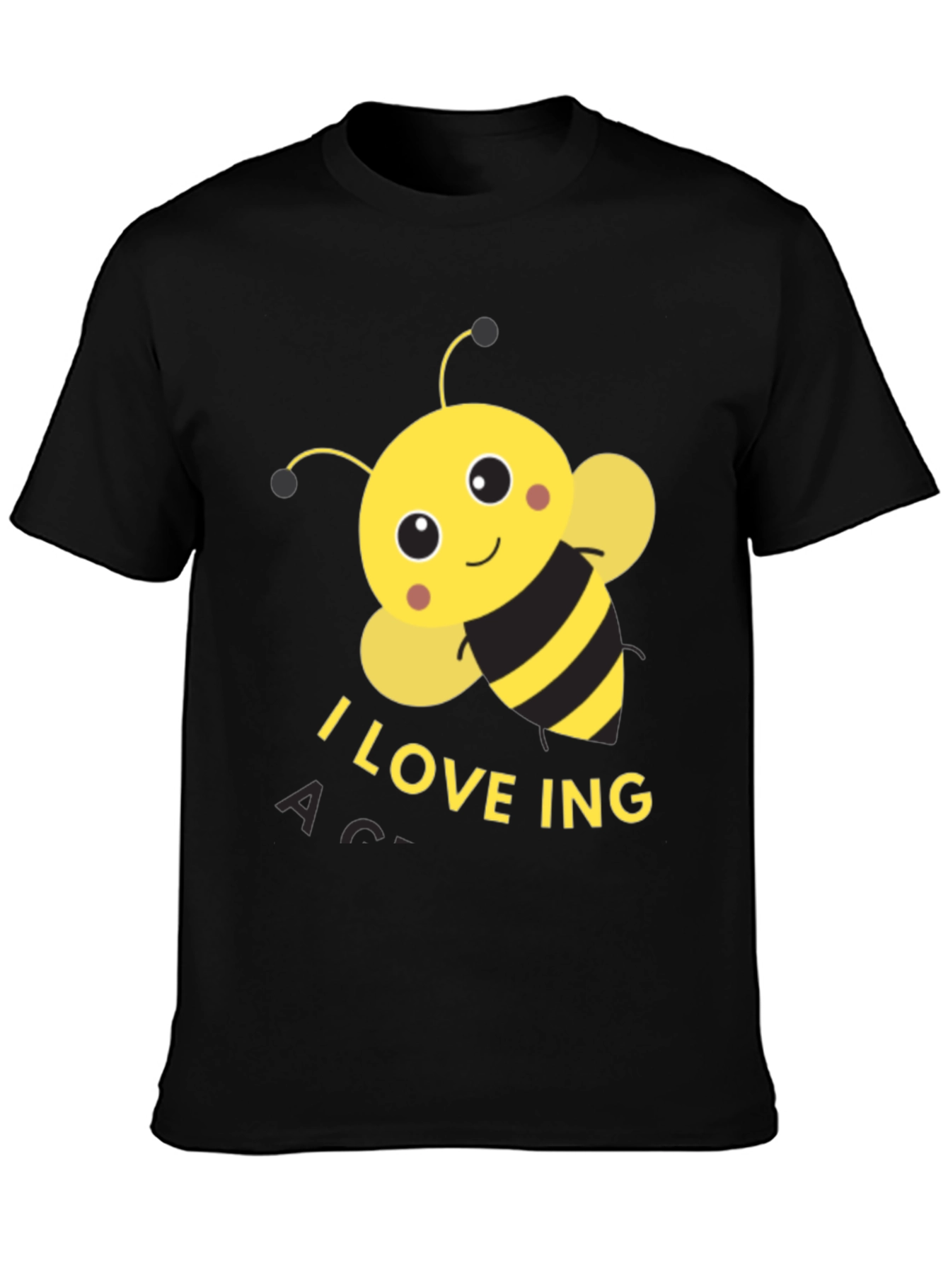 I Love Bee-ing Active Black T-Shirt