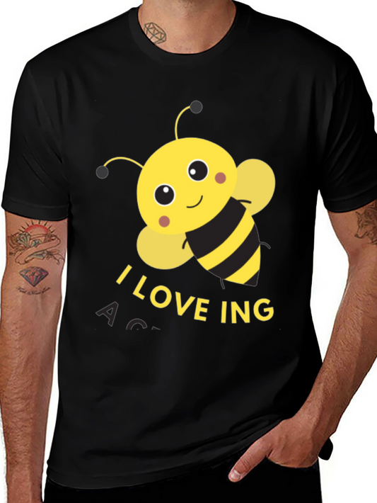 I Love Bee-ing Active Black T-Shirt