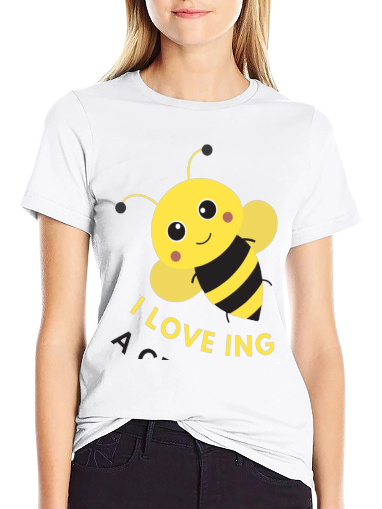 I Love Bee-ing Active Black T-Shirt