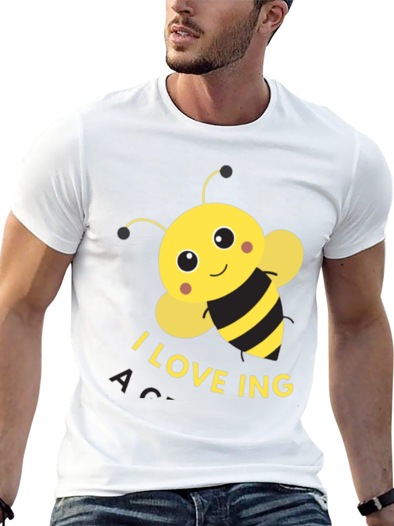 I Love Bee-ing Active Black T-Shirt