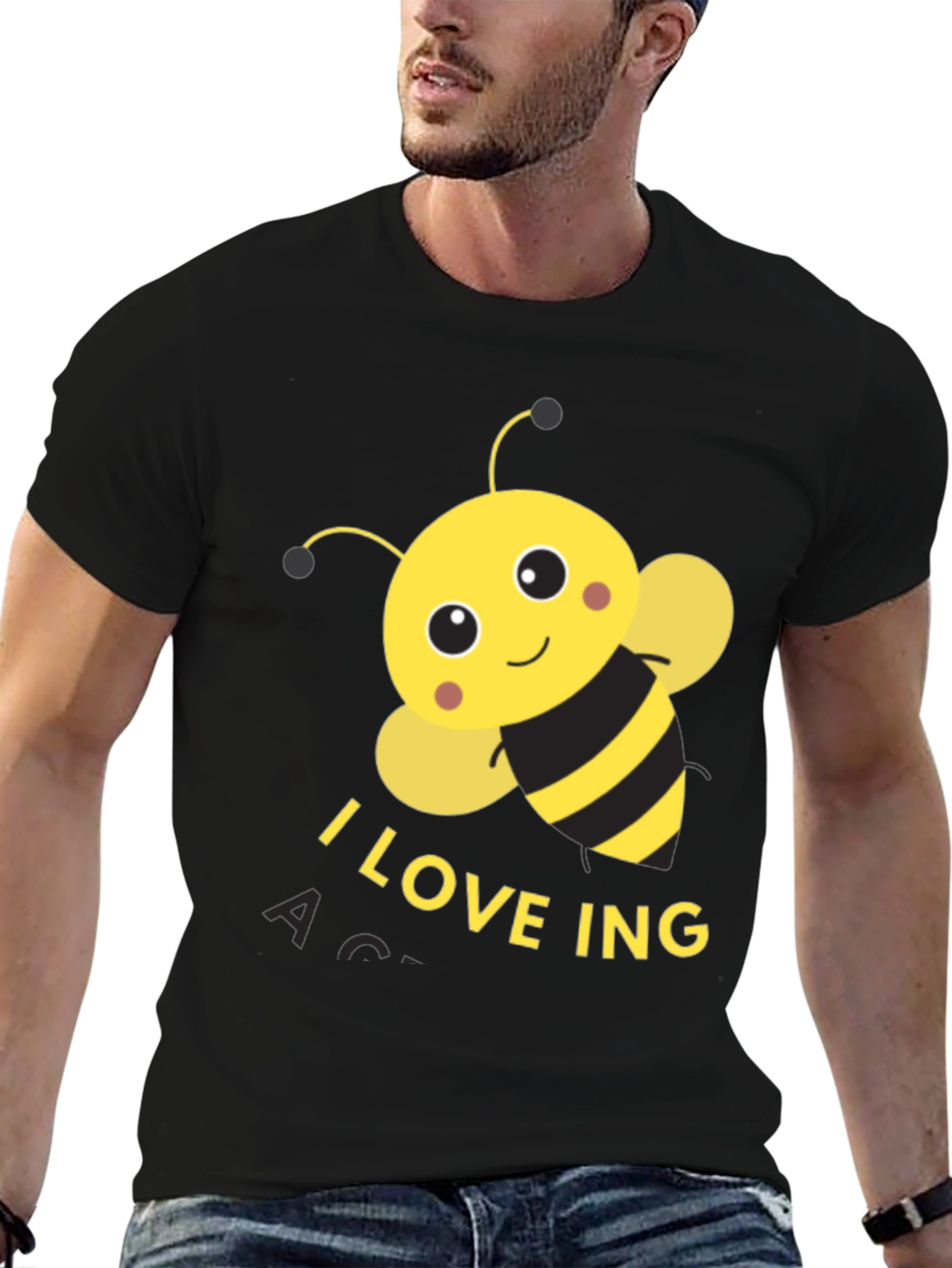 I Love Bee-ing Active Black T-Shirt
