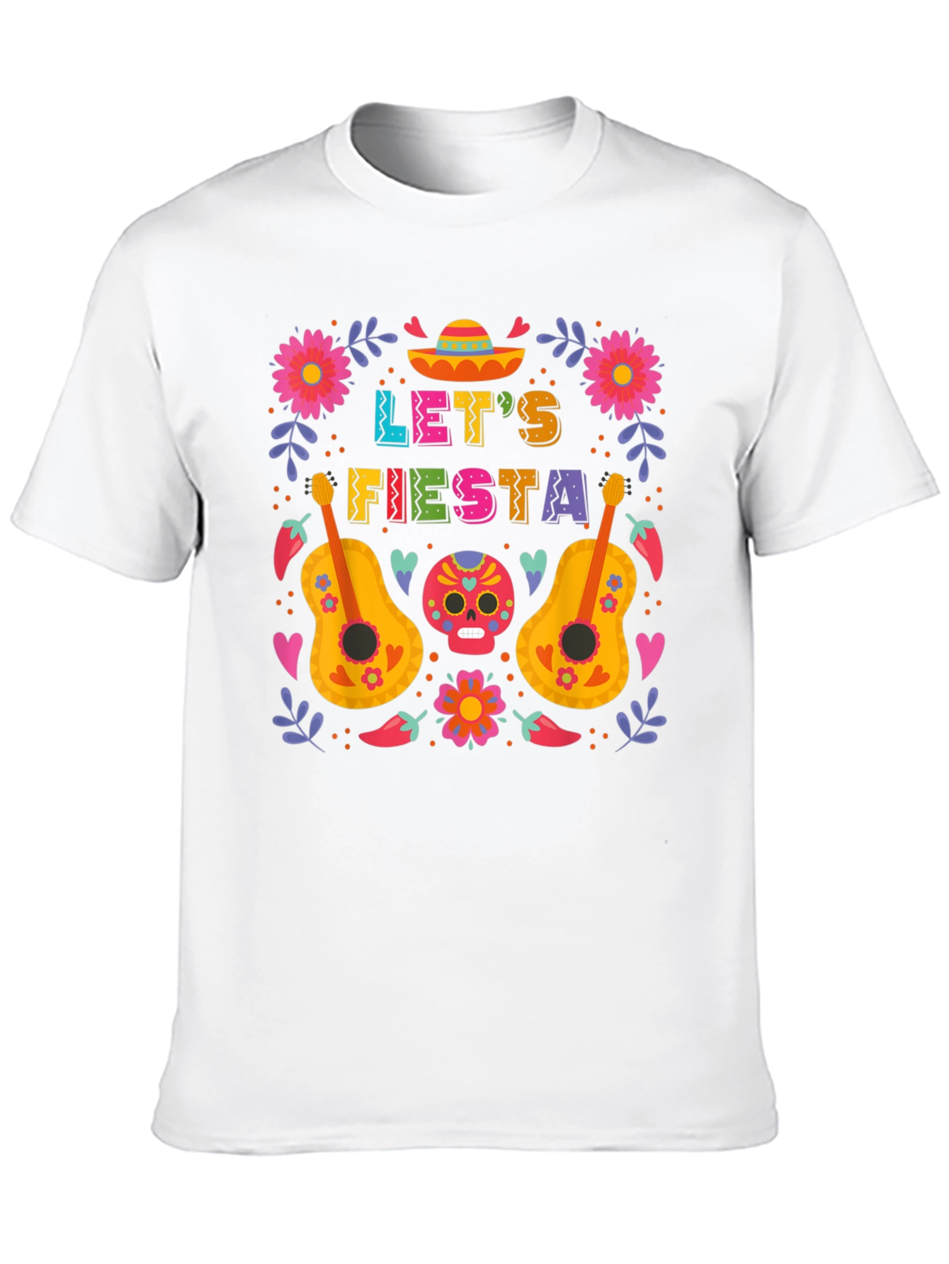 Lets Fiesta T-Shirt - Black Crew Neck Tee