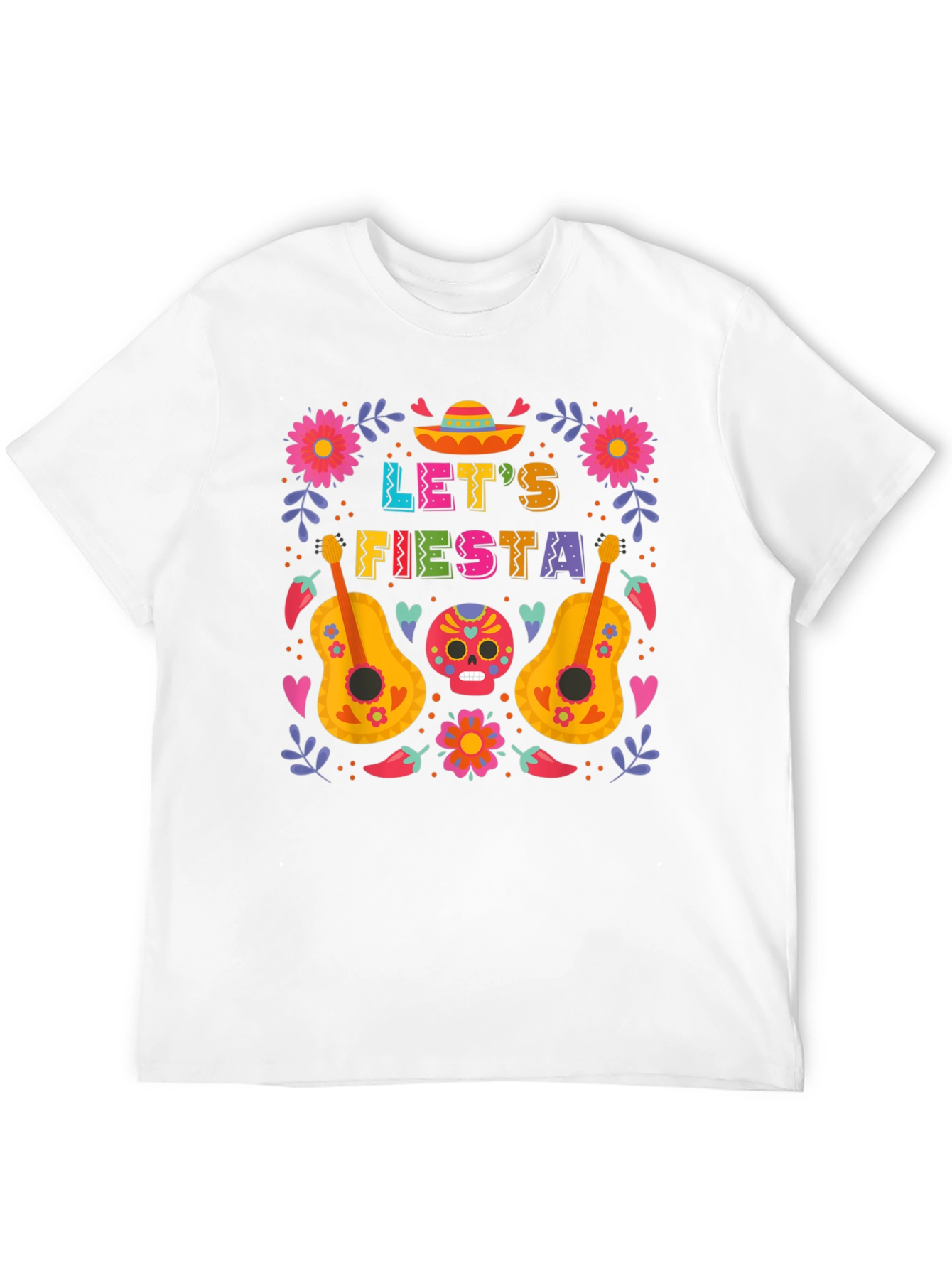 Lets Fiesta T-Shirt - Black Crew Neck Tee