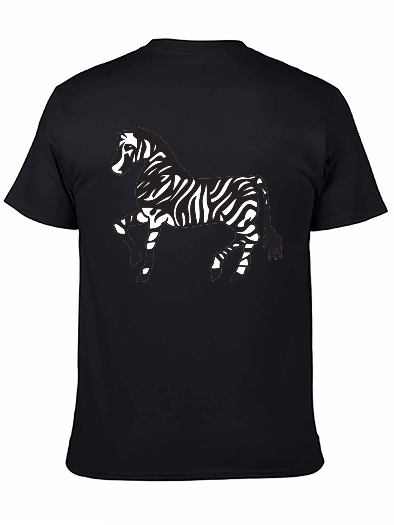 Zebra Print Graphic Tee - Black