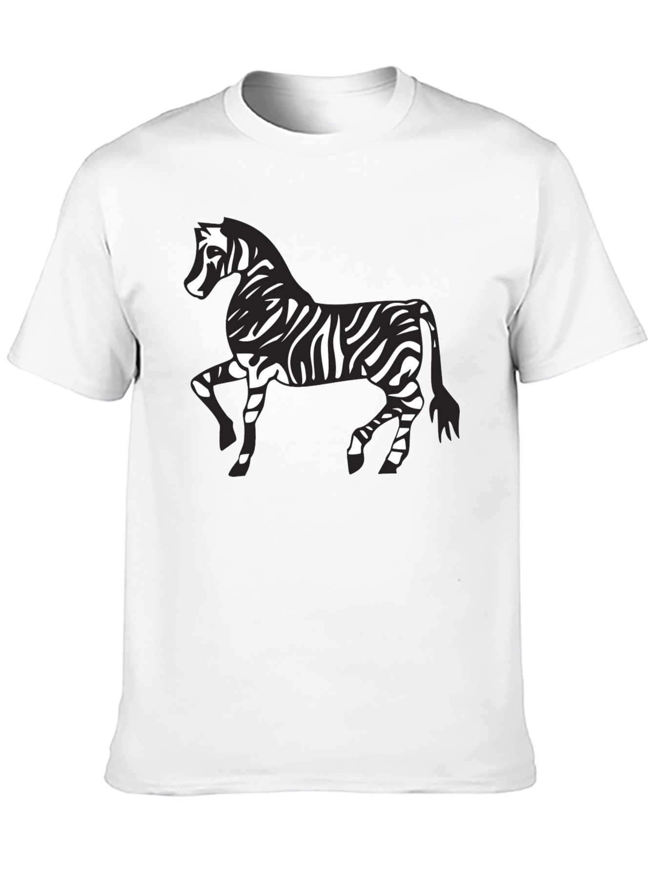 Zebra Print Graphic Tee - Black