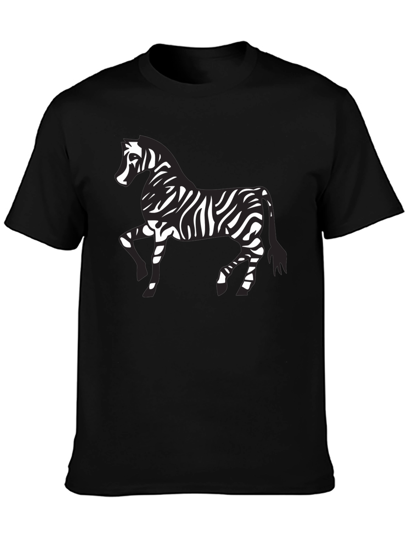 Zebra Print Graphic Tee - Black