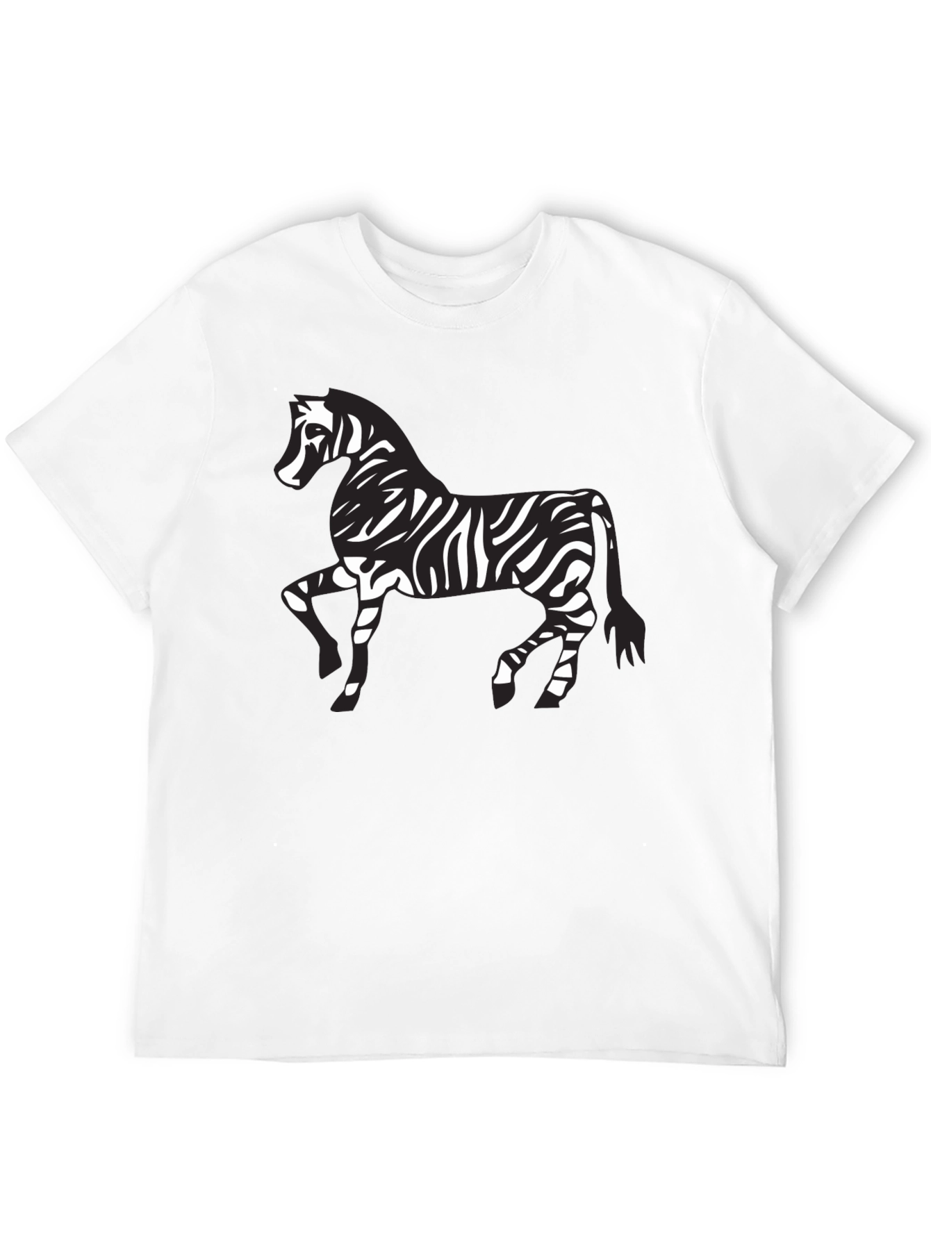 Zebra Print Graphic Tee - Black
