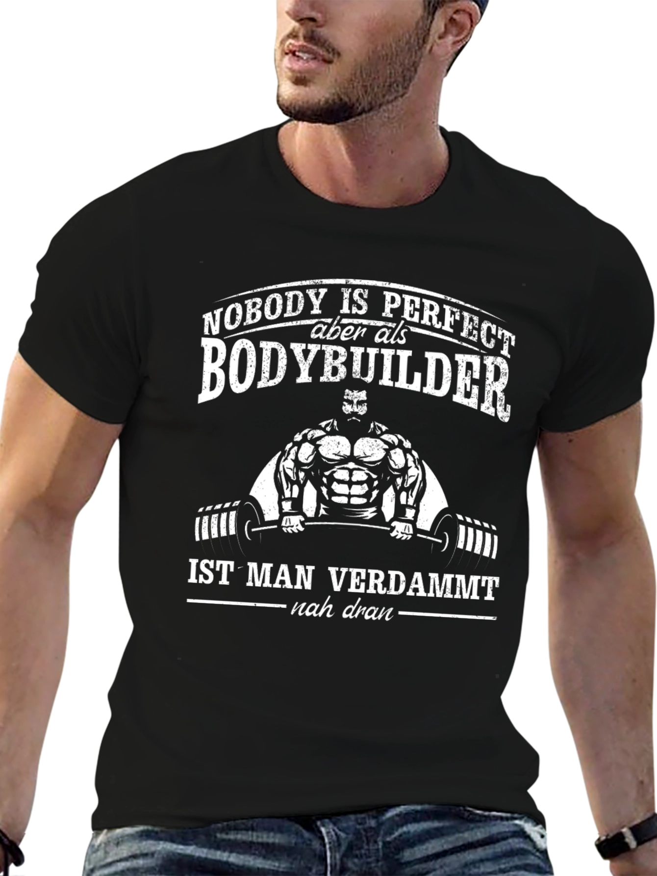 Bodybuilder Funny T-Shirt - Nobody is Perfect Gym Tee