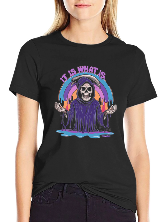 Grim Reaper Rainbow T-Shirt - It Is What It Is Design