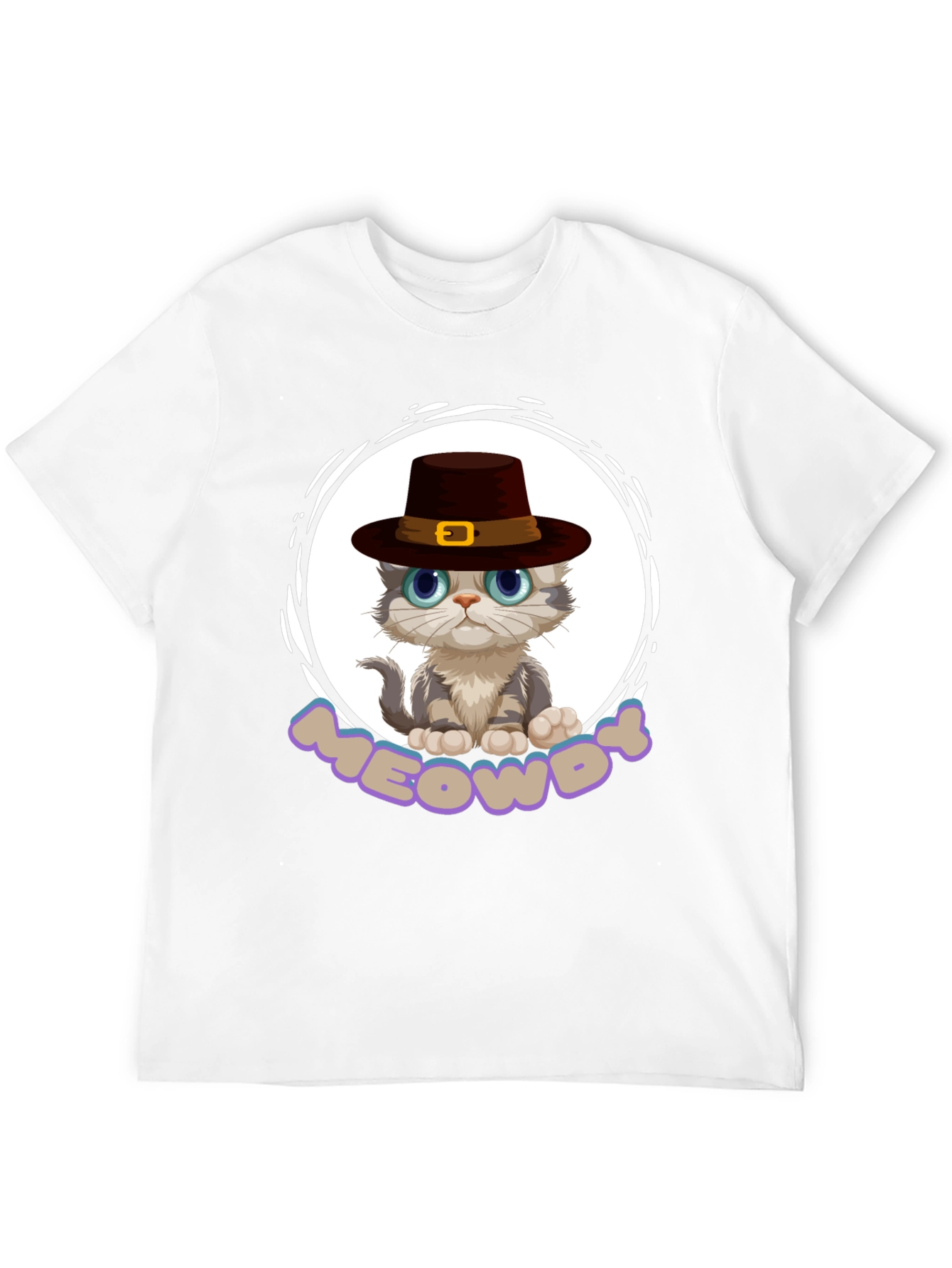 Meowdy Cat Pilgrim T-Shirt