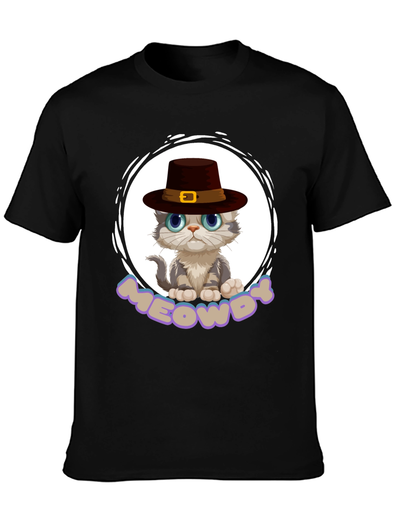 Meowdy Cat Pilgrim T-Shirt