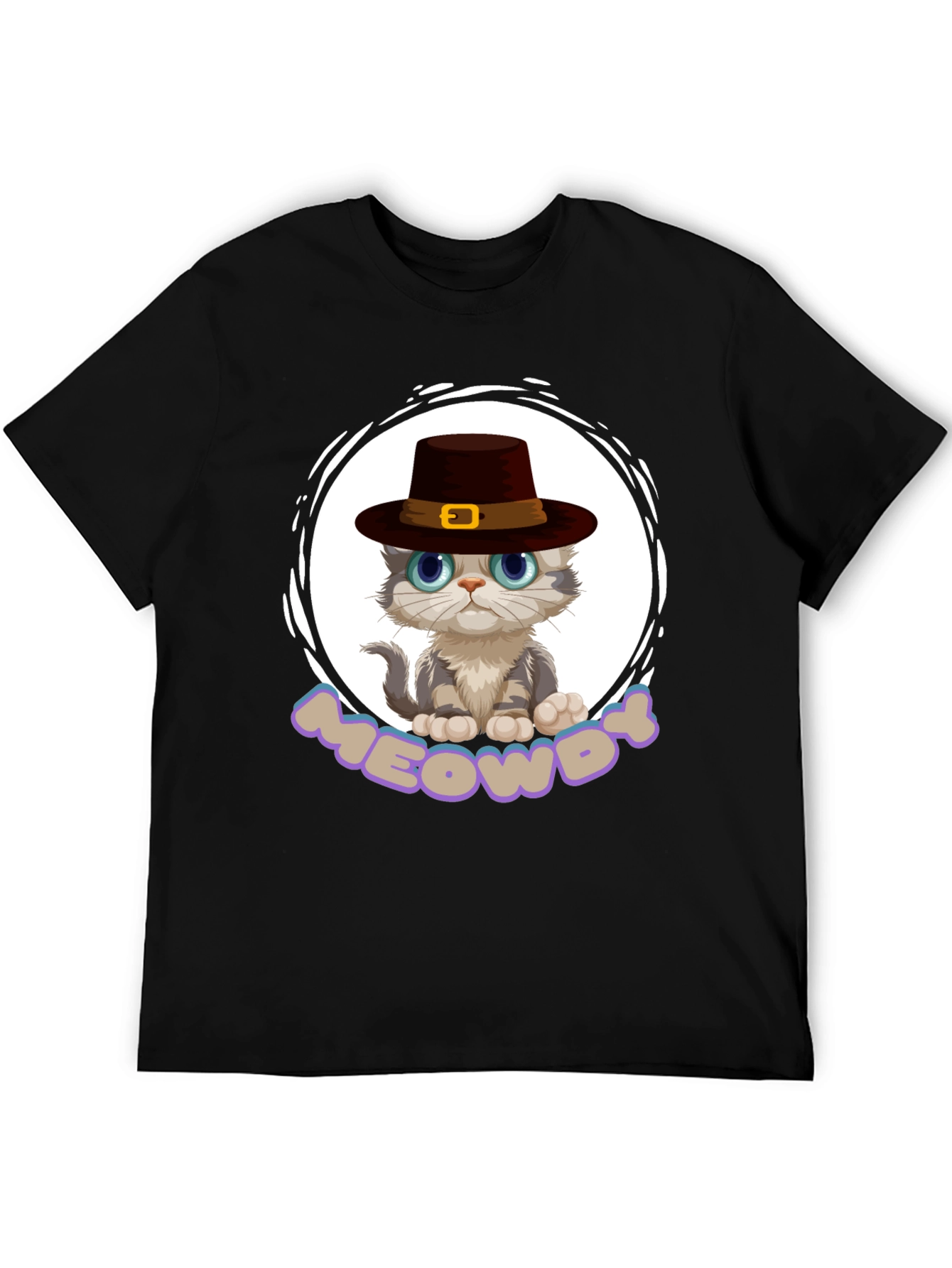 Meowdy Cat Pilgrim T-Shirt
