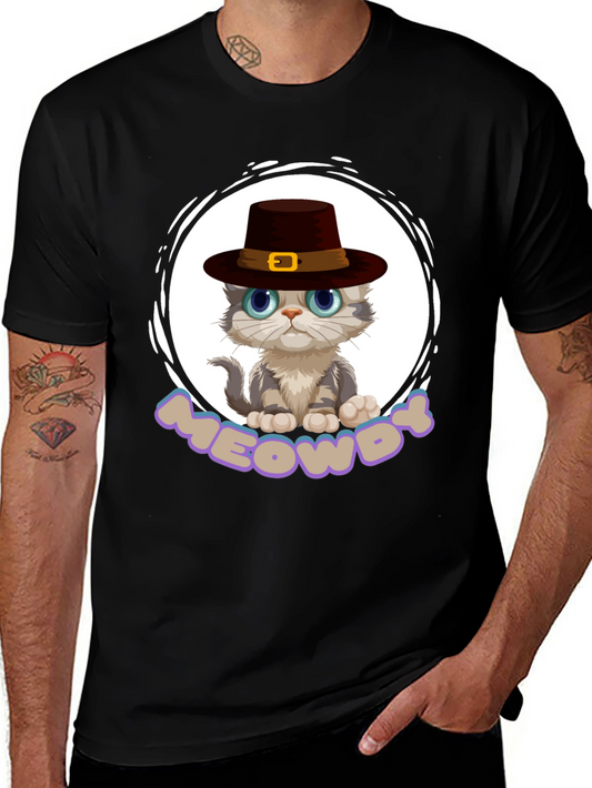 Meowdy Cat Pilgrim T-Shirt