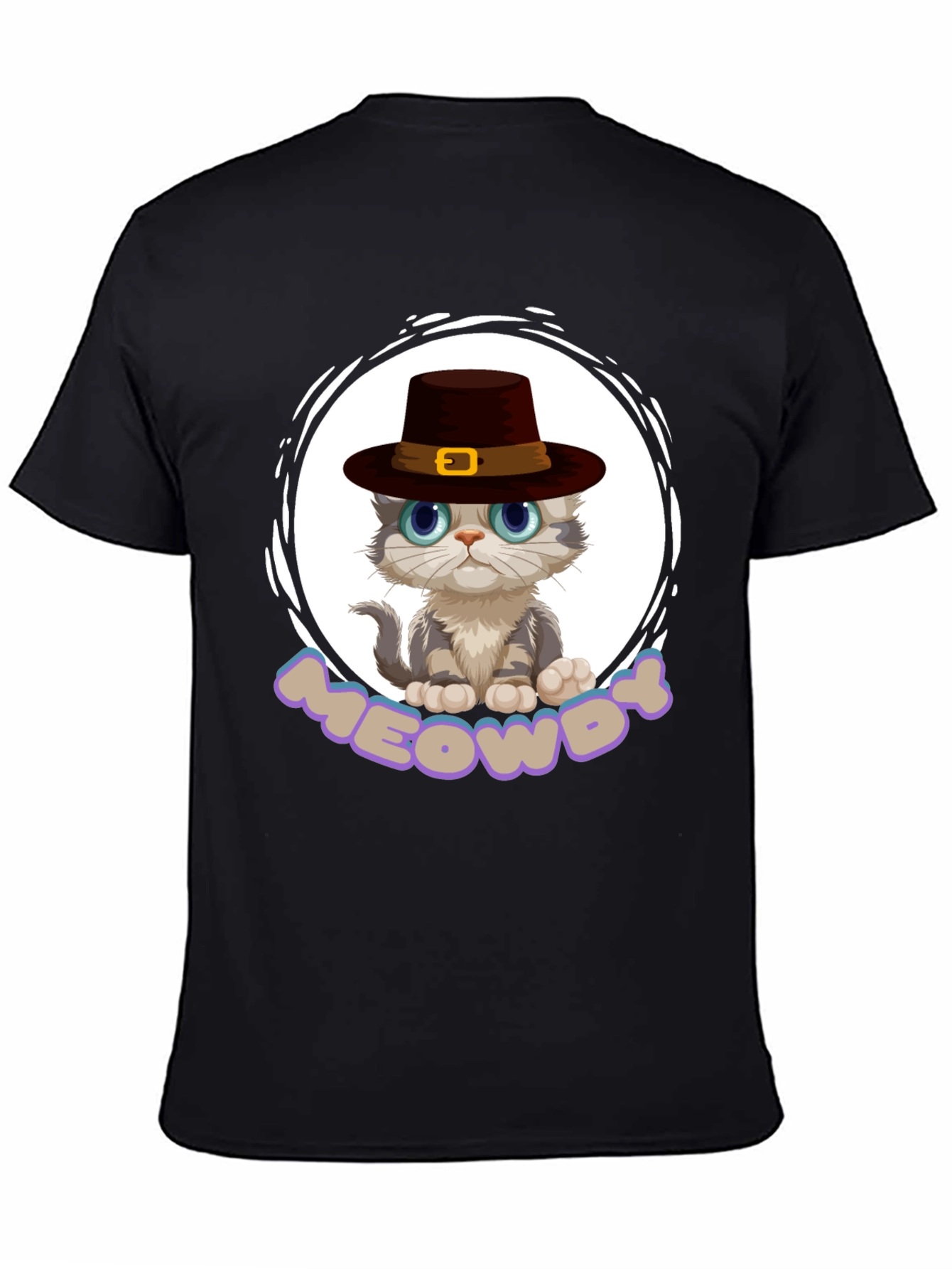 Meowdy Cat Pilgrim T-Shirt