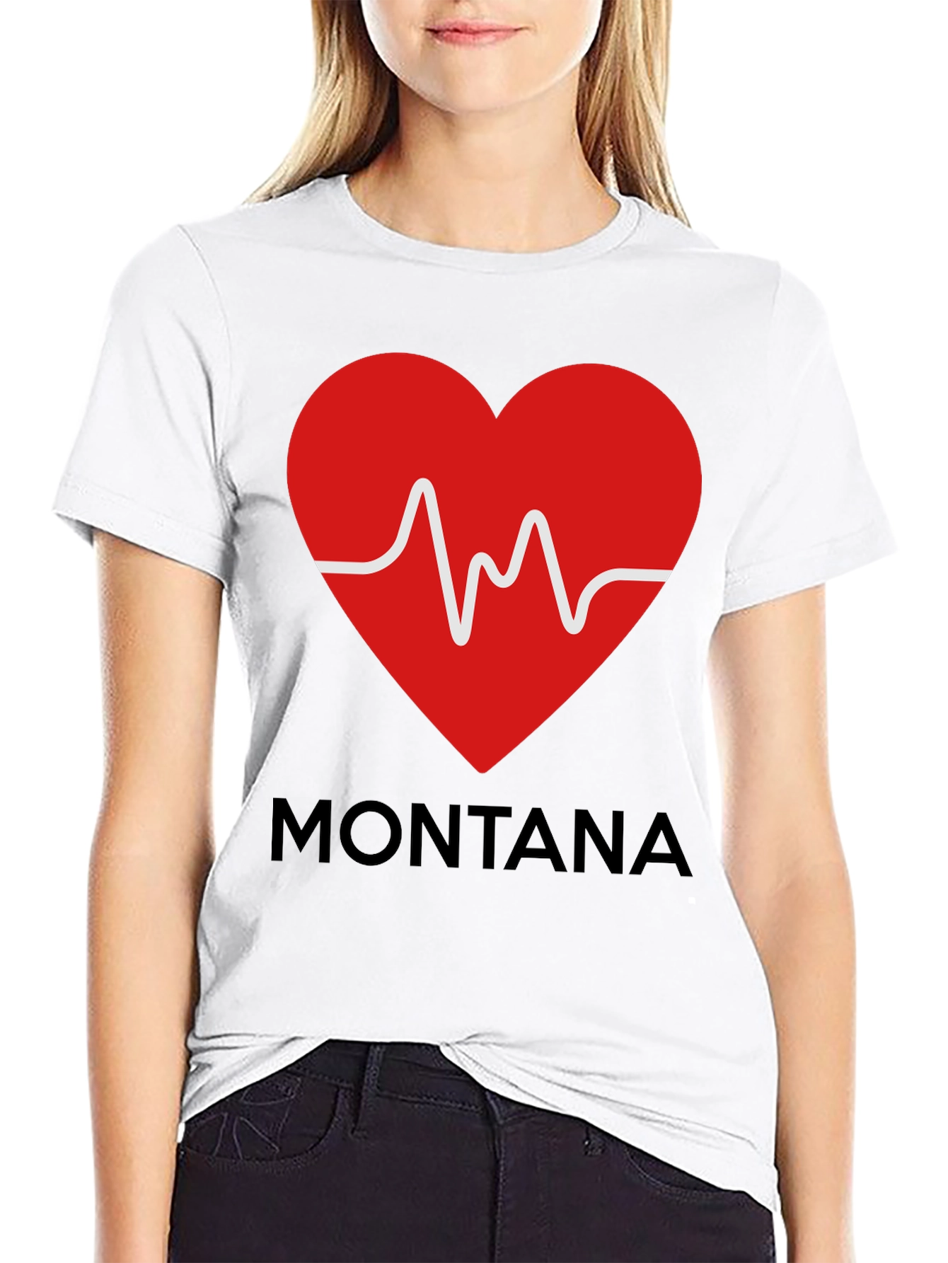 Montana Heartbeat T-Shirt - Black Graphic Tee