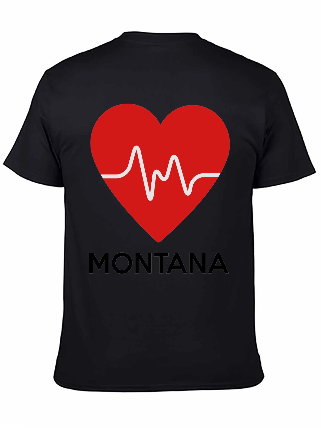 Montana Heartbeat T-Shirt - Black Graphic Tee