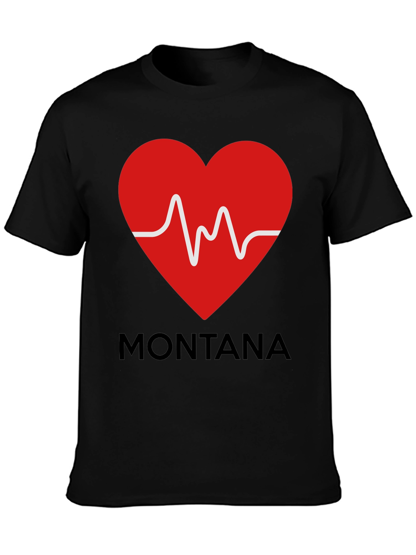 Montana Heartbeat T-Shirt - Black Graphic Tee