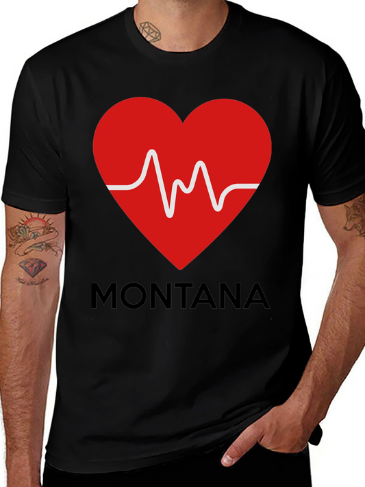 Montana Heartbeat T-Shirt - Black Graphic Tee