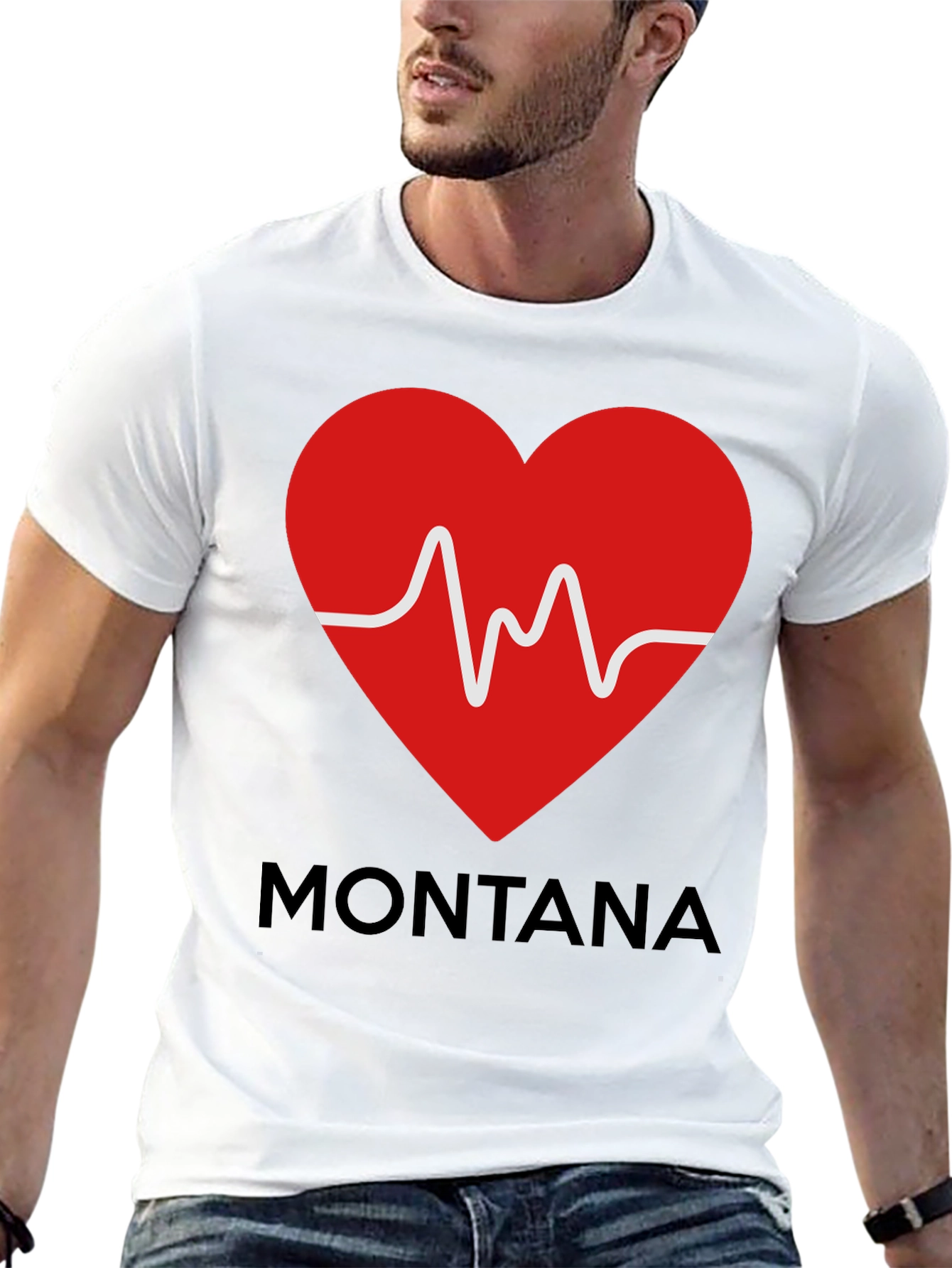 Montana Heartbeat T-Shirt - Black Graphic Tee