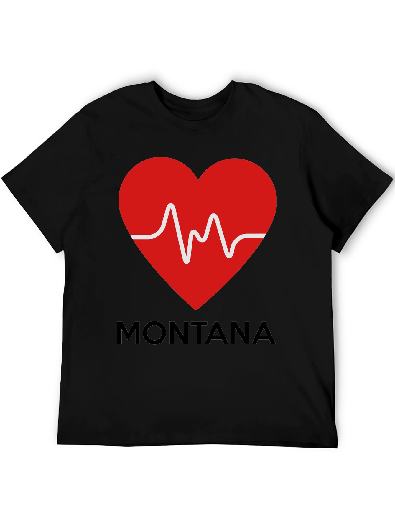 Montana Heartbeat T-Shirt - Black Graphic Tee