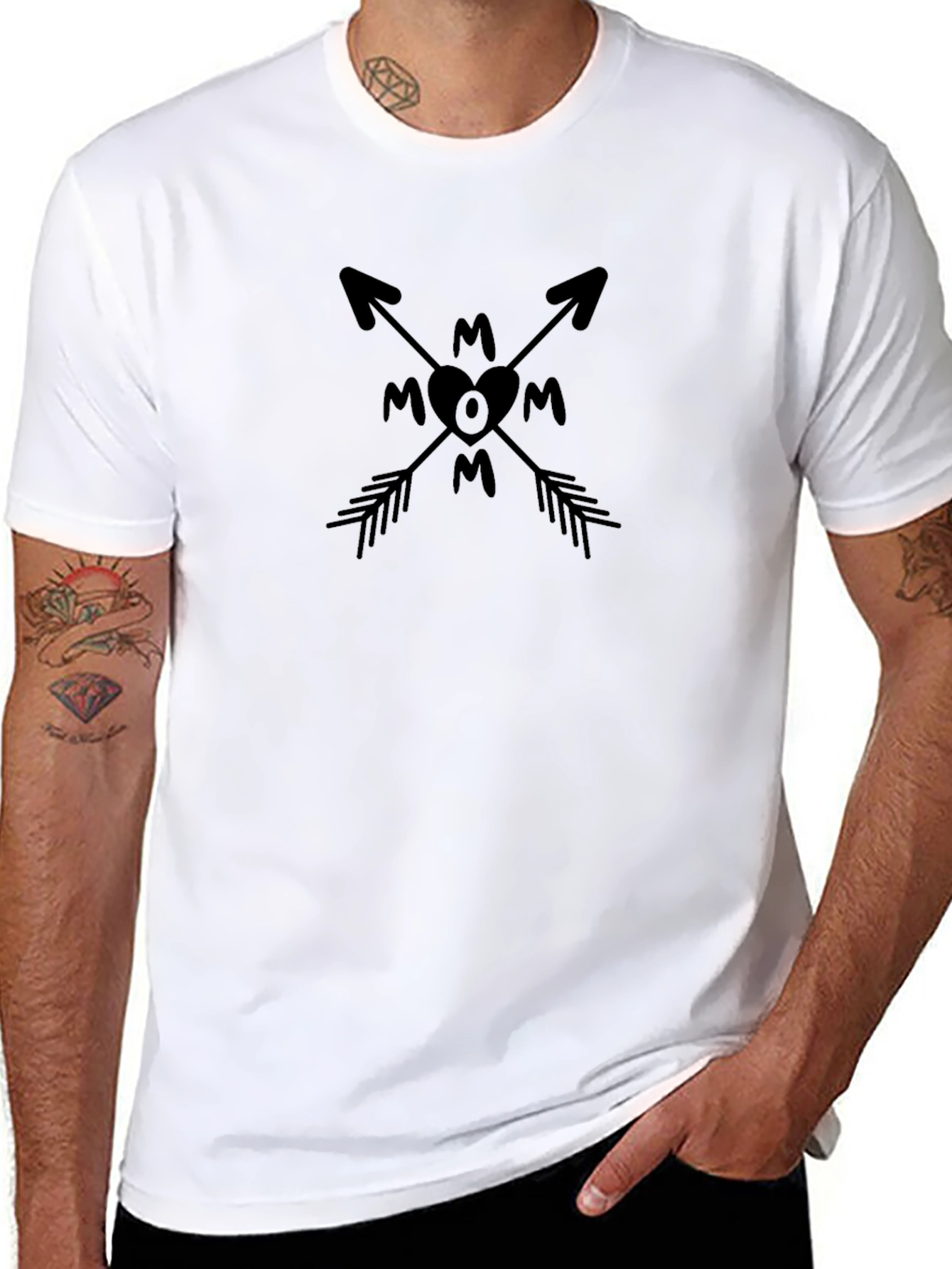Mom Arrow Graphic Black T-Shirt