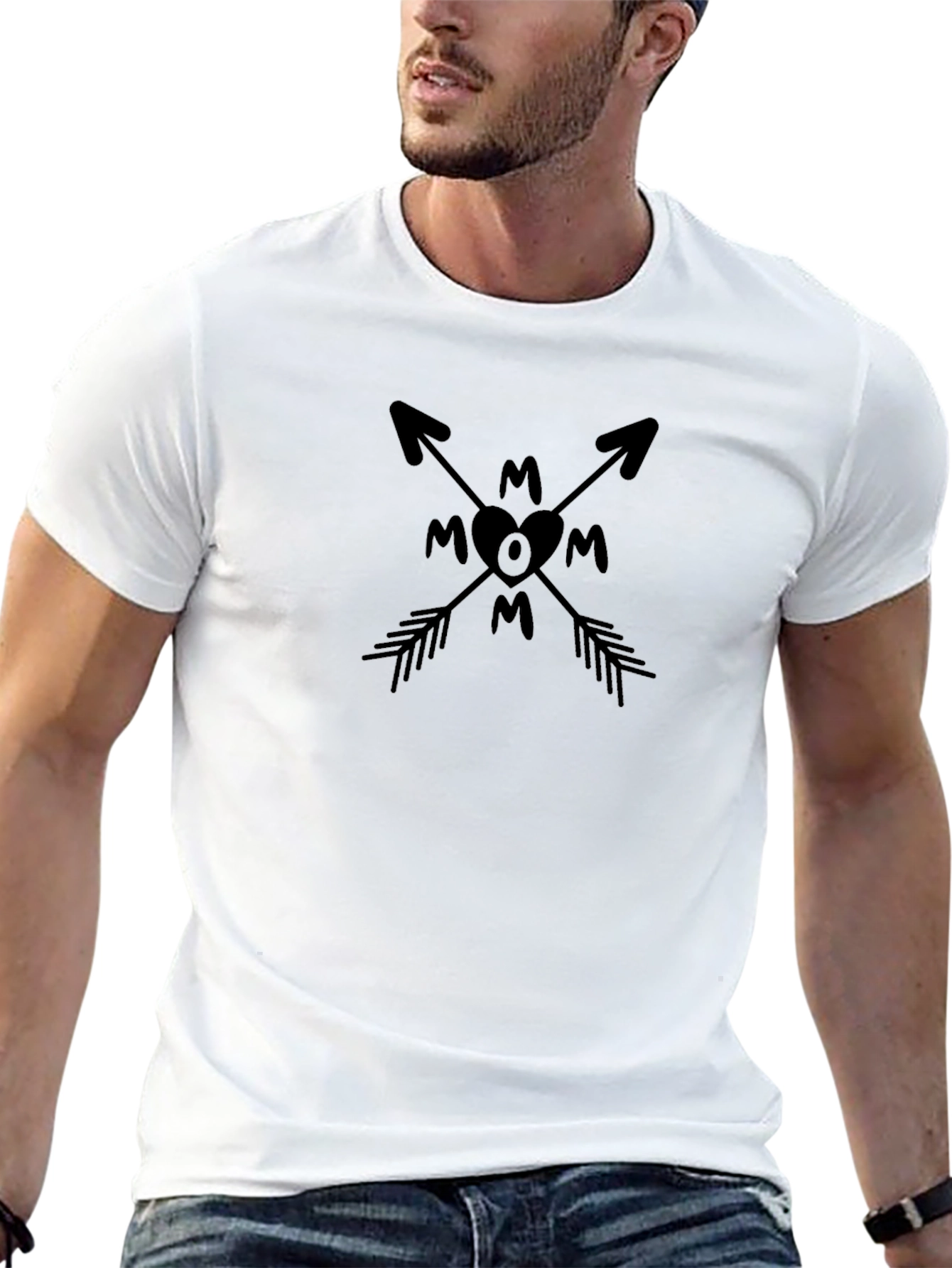 Mom Arrow Graphic Black T-Shirt