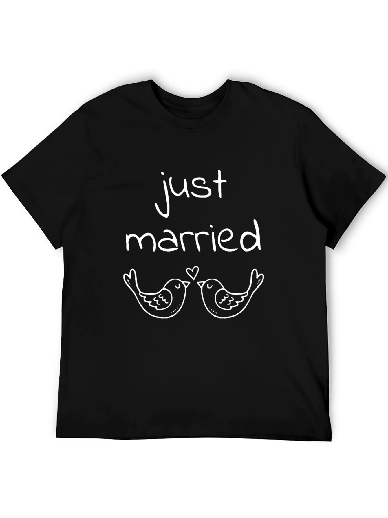 Just Married Birds Graphic Tee - Black