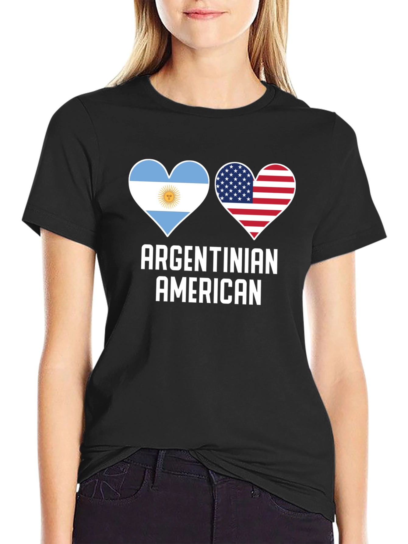 Argentinian American Heart Flag T-Shirt