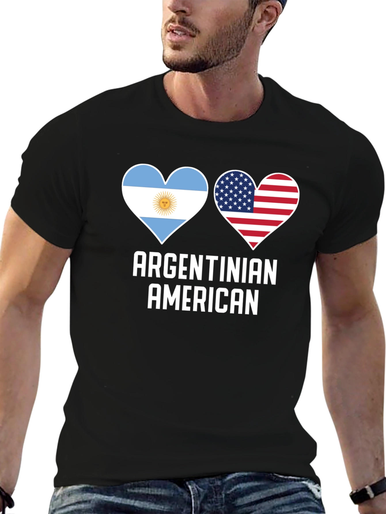 Argentinian American Heart Flag T-Shirt
