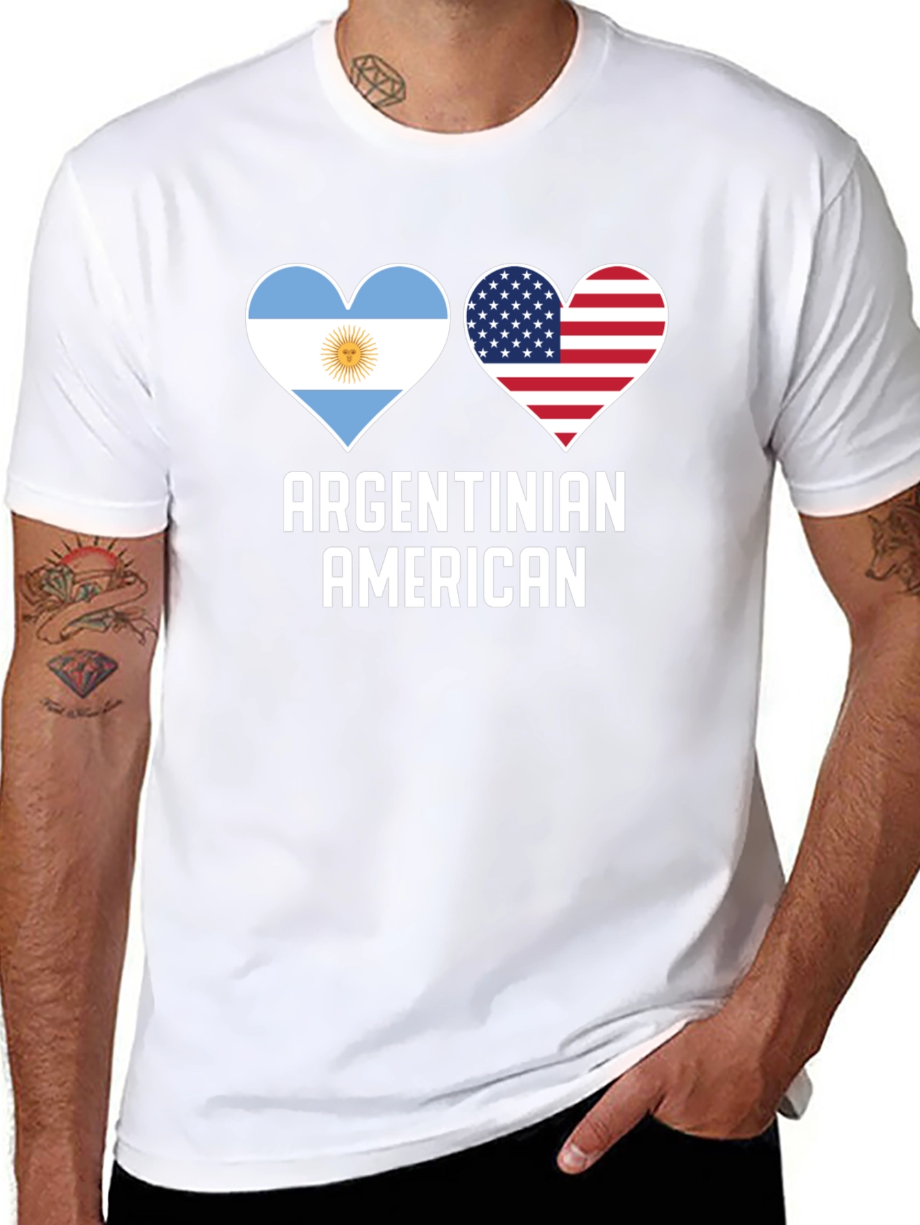 Argentinian American Heart Flag T-Shirt
