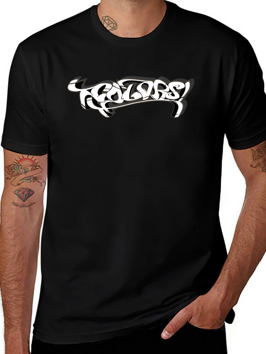 Colors Graphic Print Black T-Shirt