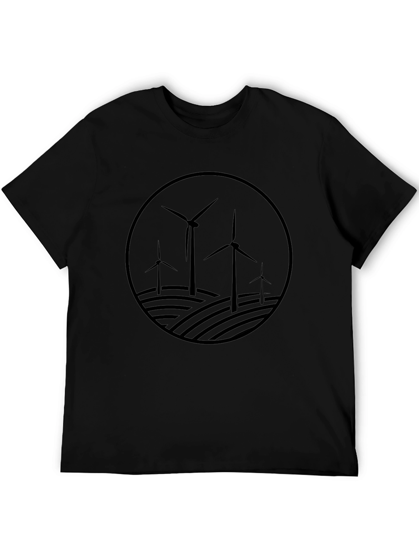 Wind Turbine Graphic Tee - Eco-Friendly Energy Shirt