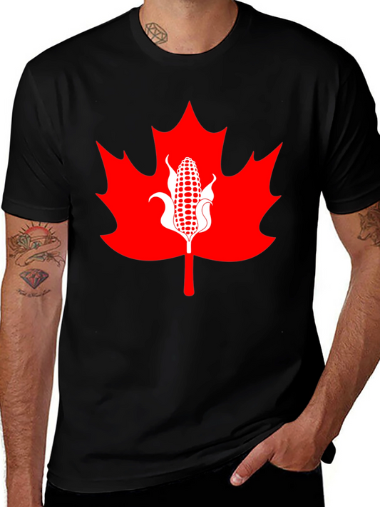 Canadian Corn Maple Leaf Graphic Tee