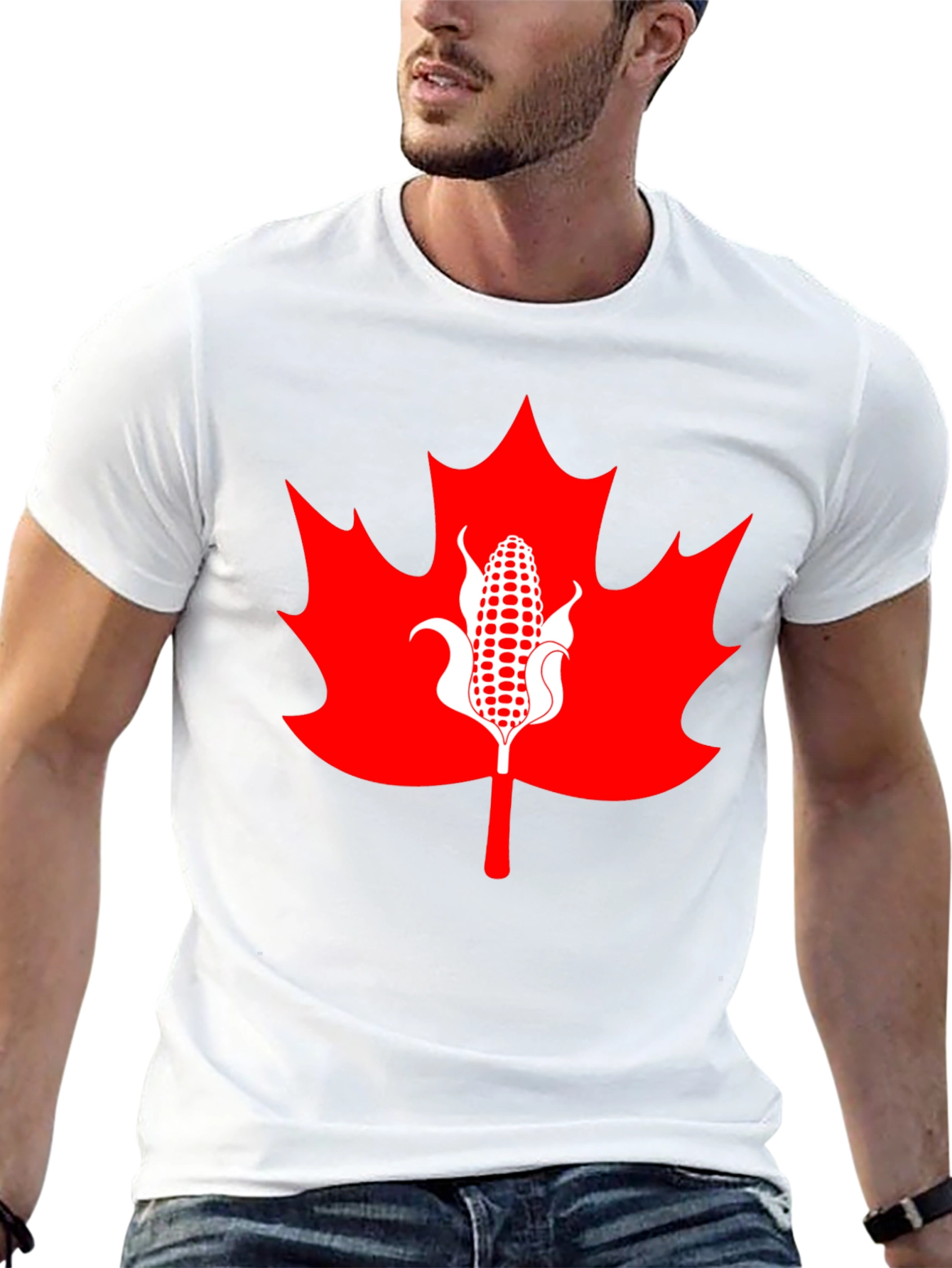 Canadian Corn Maple Leaf Graphic Tee