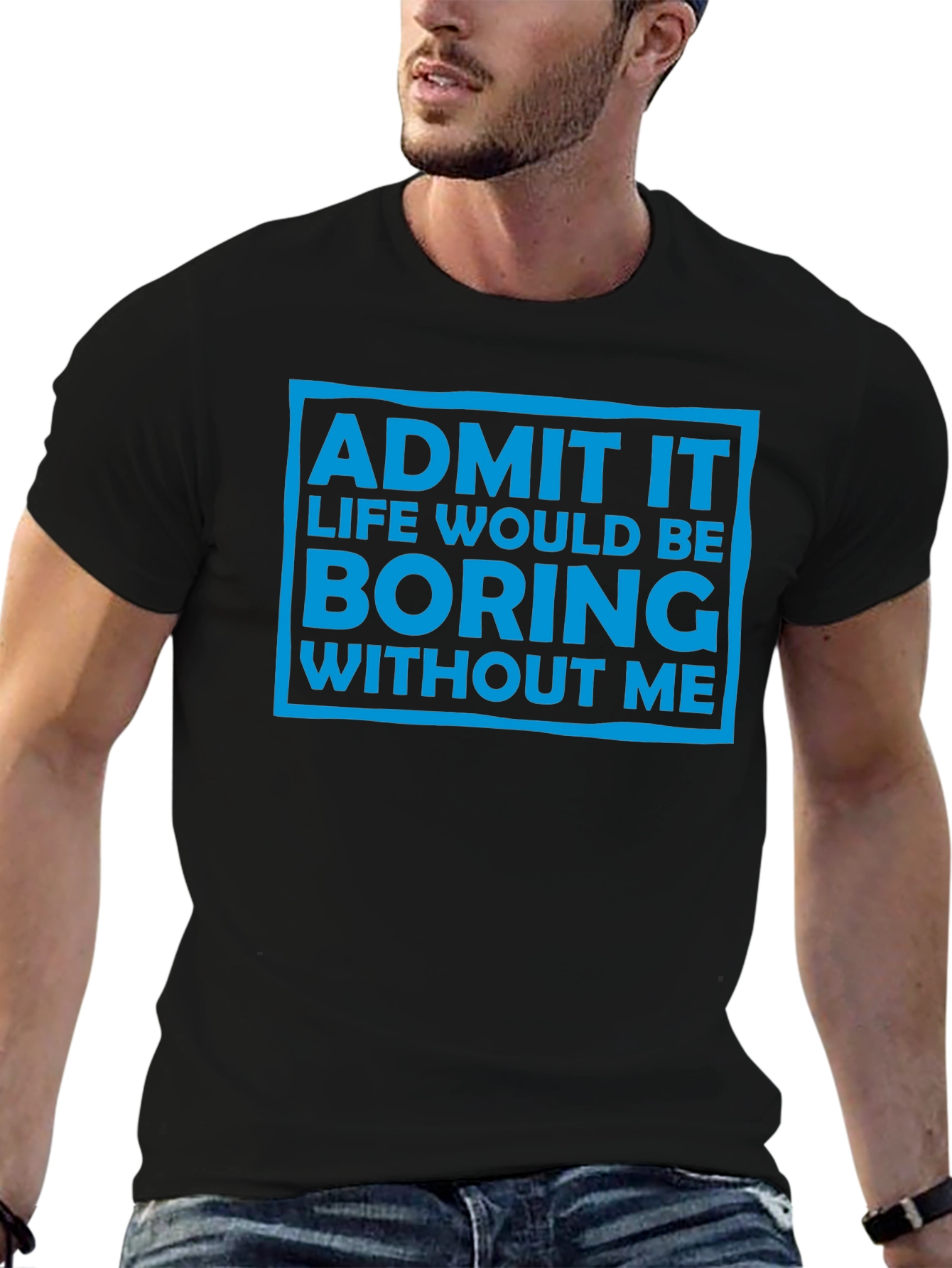 Funny Admit It Graphic Tee - Black