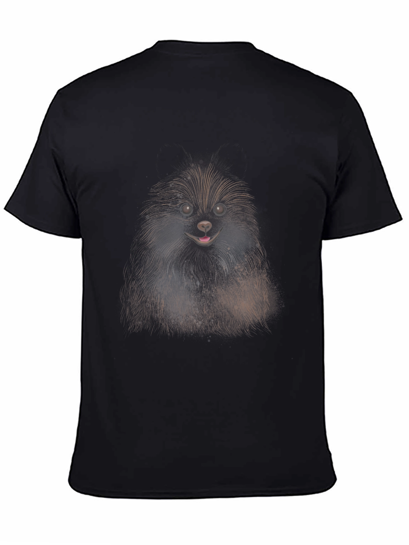 Dog Graphic Black Cotton T-Shirt