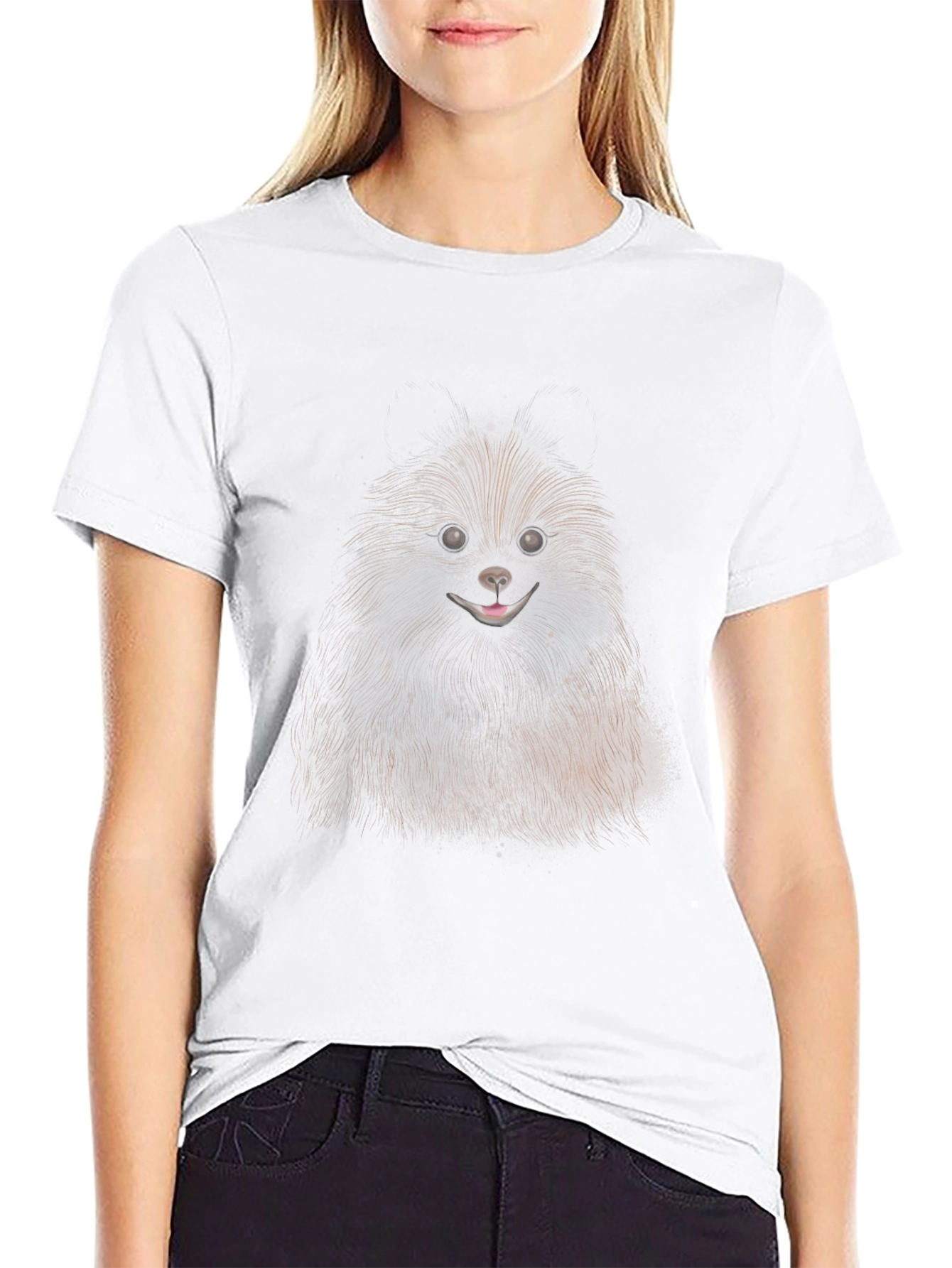 Dog Graphic Black Cotton T-Shirt