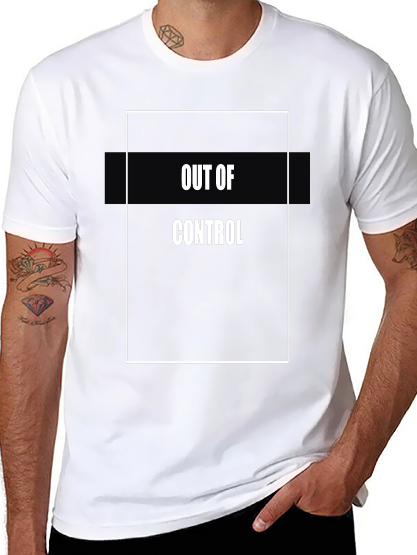 Out of Control Graphic Tee - Black Casual T-Shirt