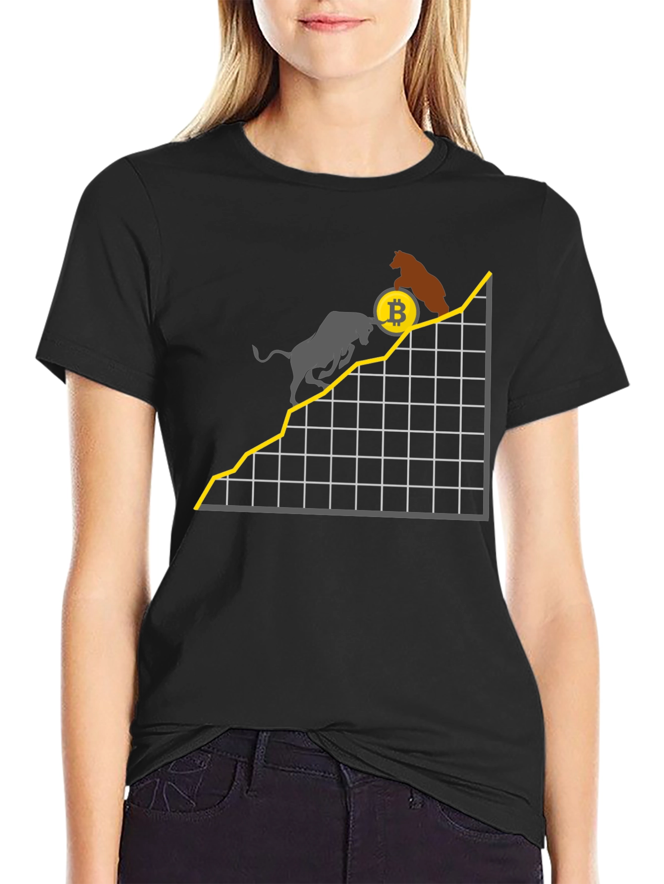 Bull vs Bear Bitcoin Chart T-Shirt