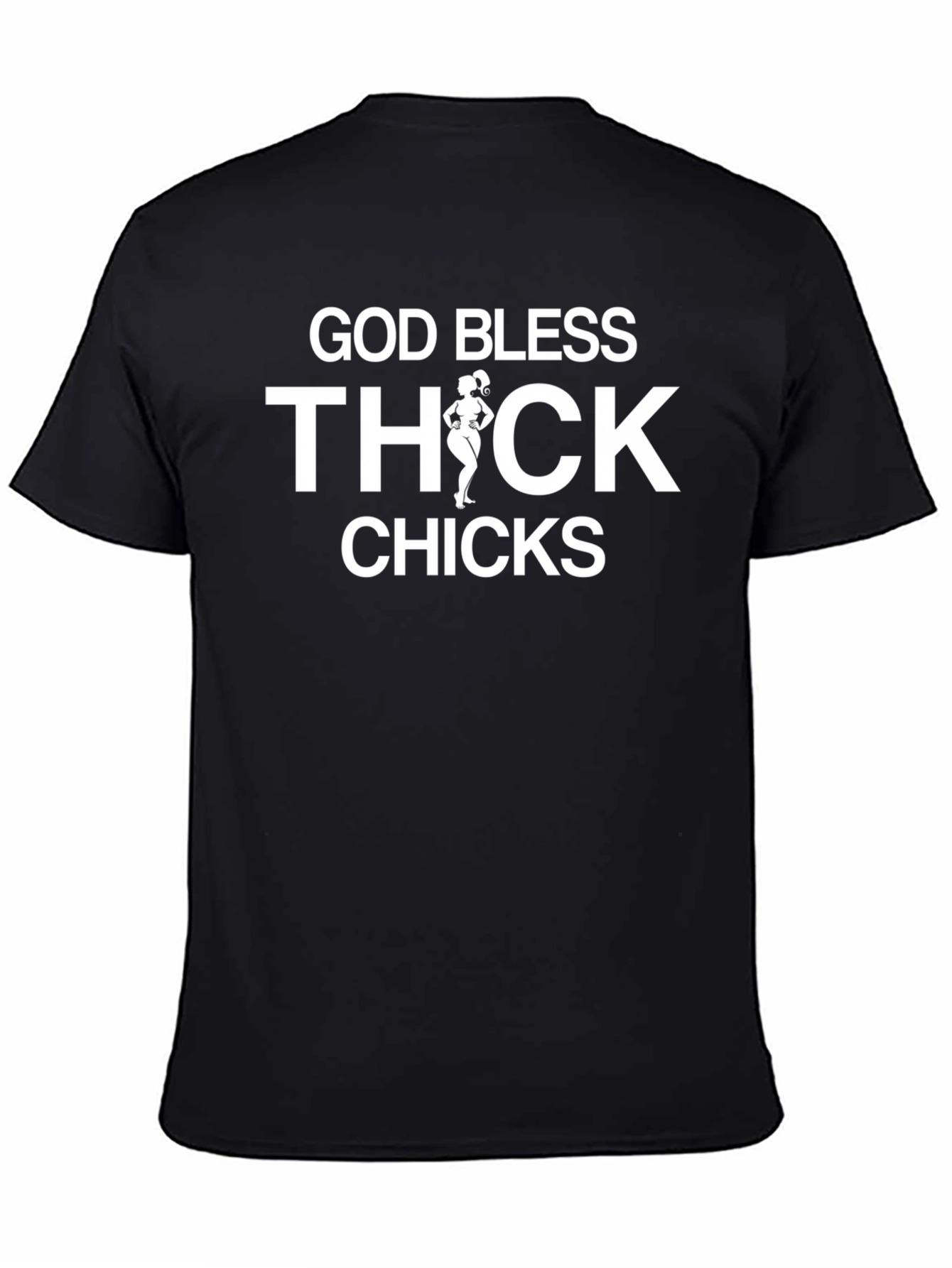 God Bless Thick Chicks Graphic Tee - Black