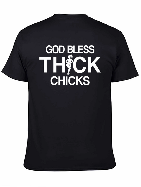 God Bless Thick Chicks Graphic Tee - Black