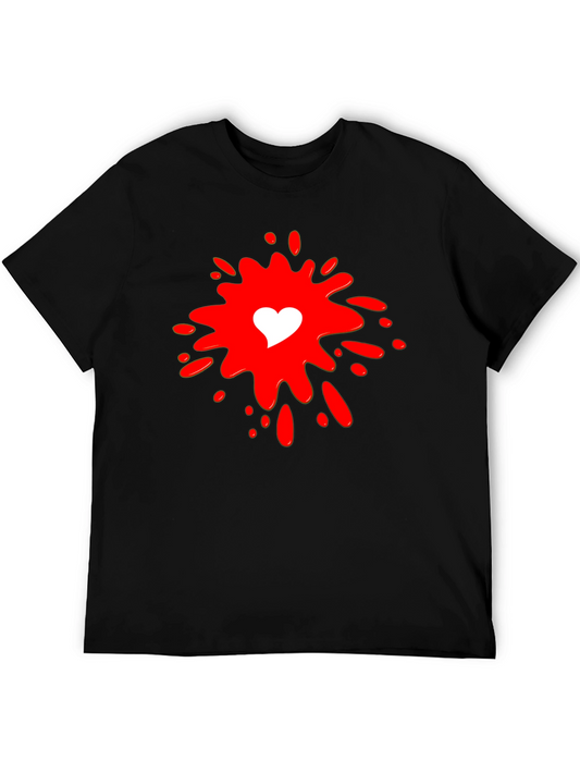 Heart Splash Graphic T-Shirt - Stylish Mens Tee