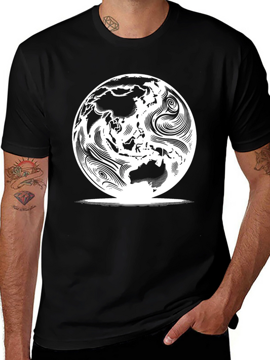 Earth Graphic T-Shirt - Black Casual Tee