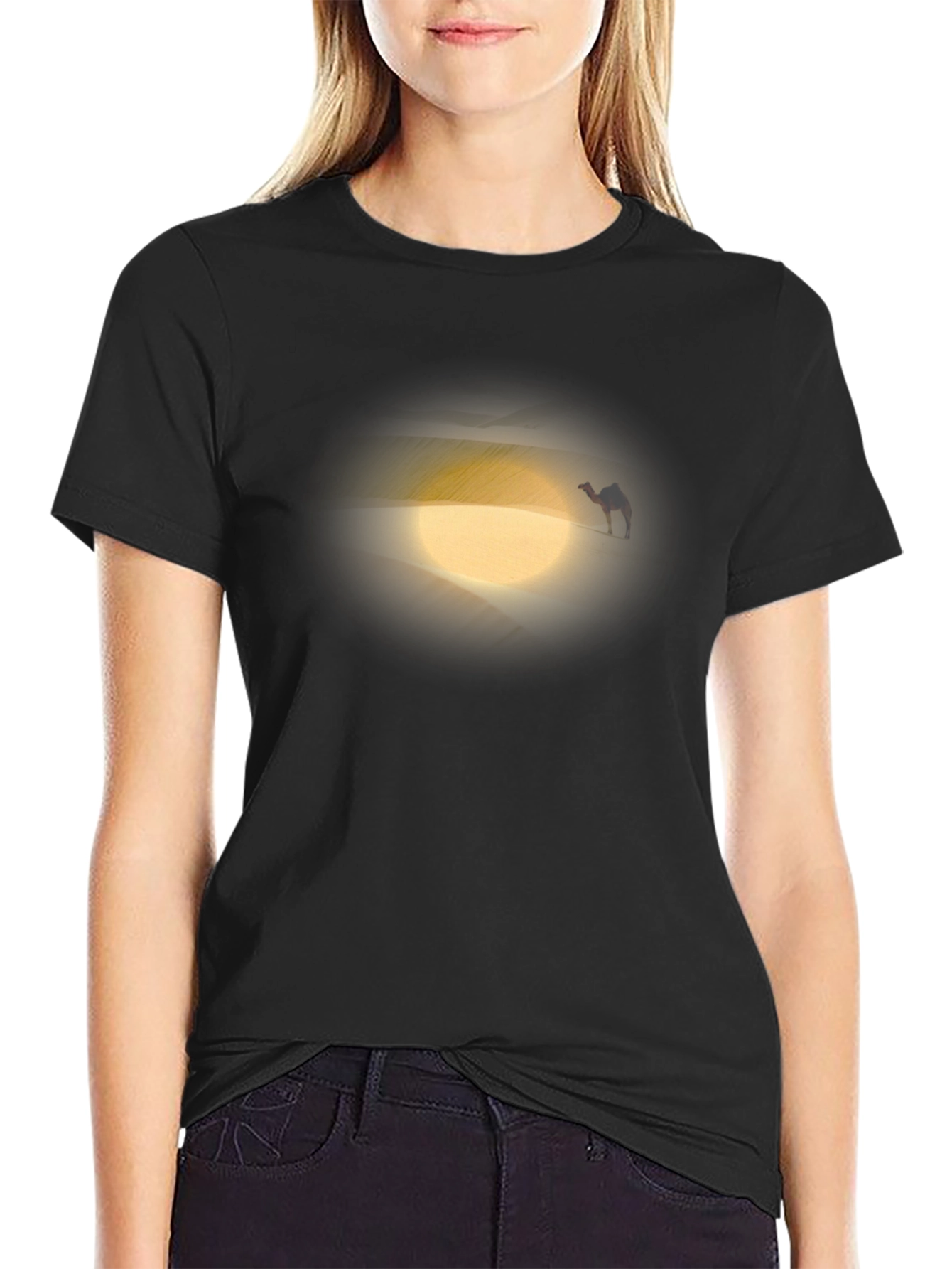 Desert Camel Graphic Tee - Black