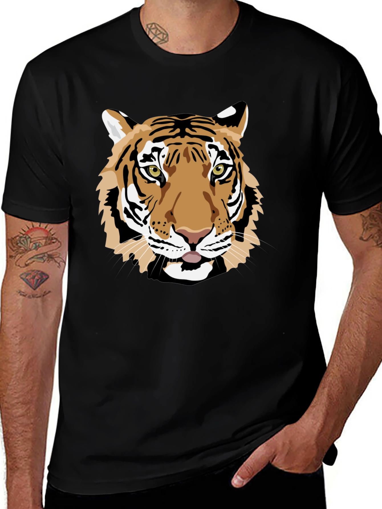 Tiger Graphic Black Tee