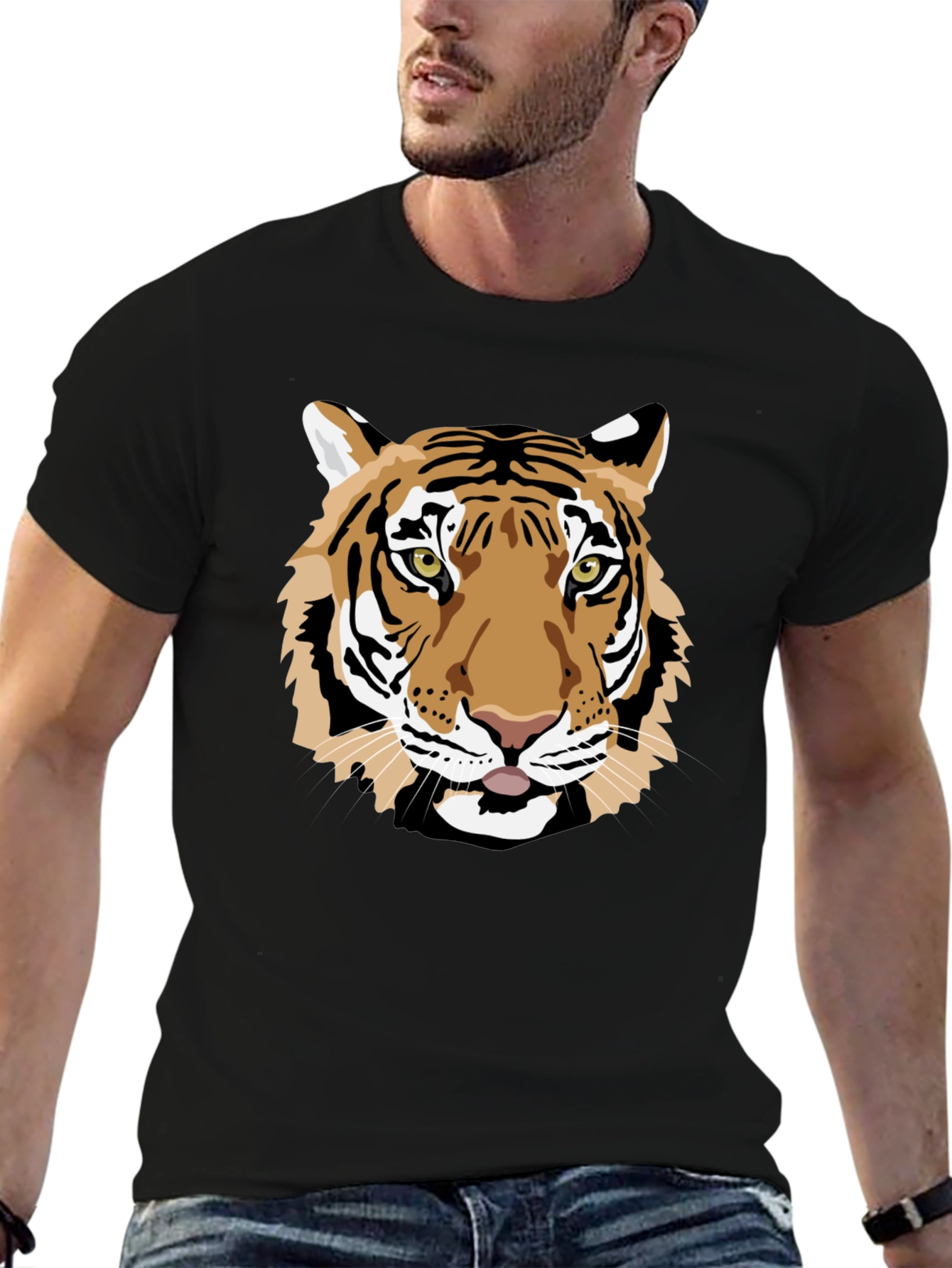 Tiger Graphic Black Tee
