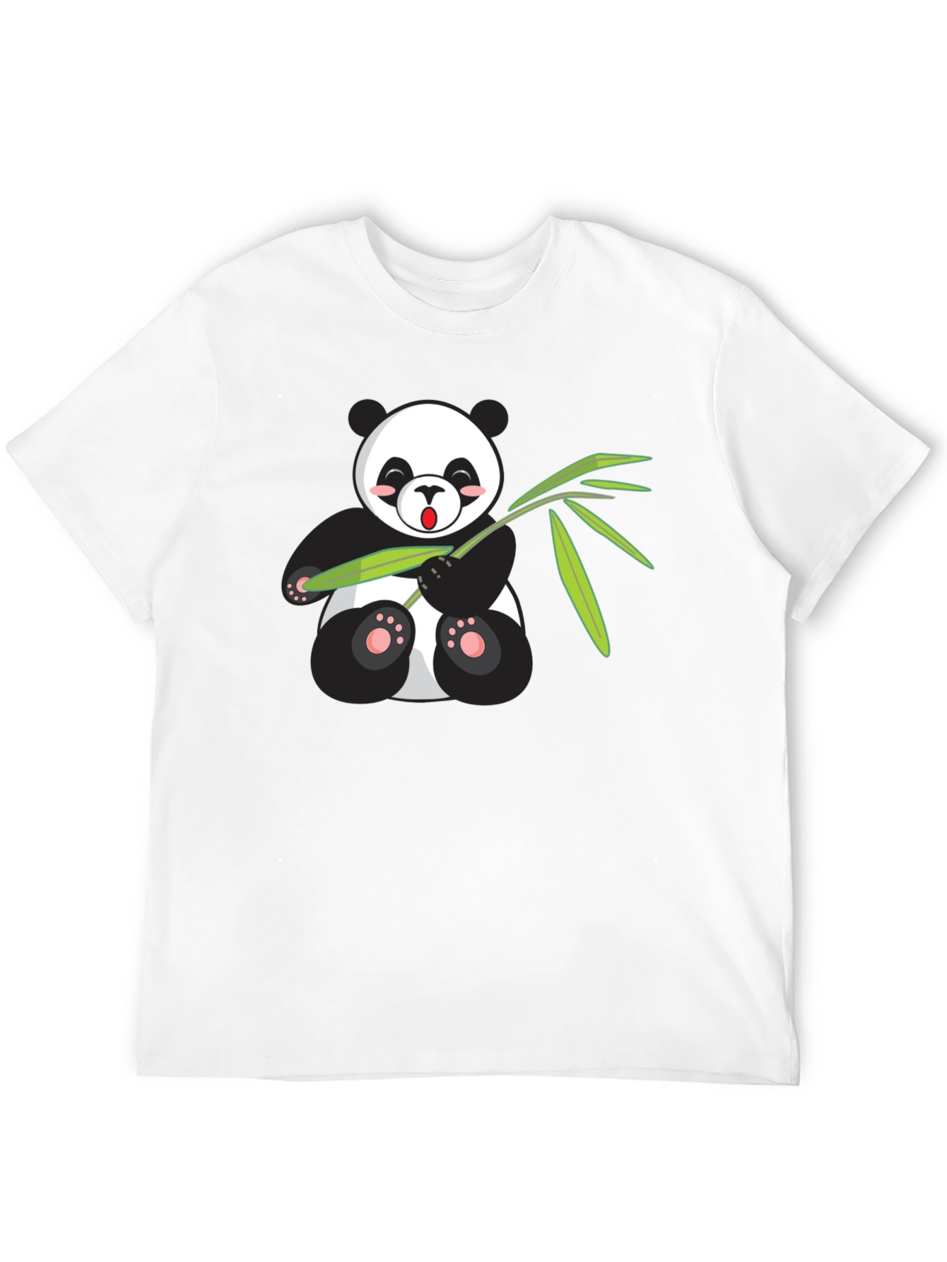 Cute Panda Bear Bamboo Graphic T-Shirt