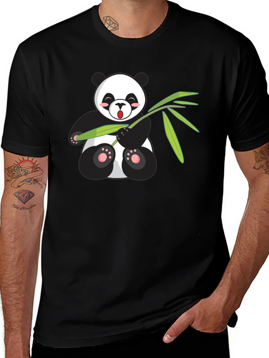 Cute Panda Bear Bamboo Graphic T-Shirt